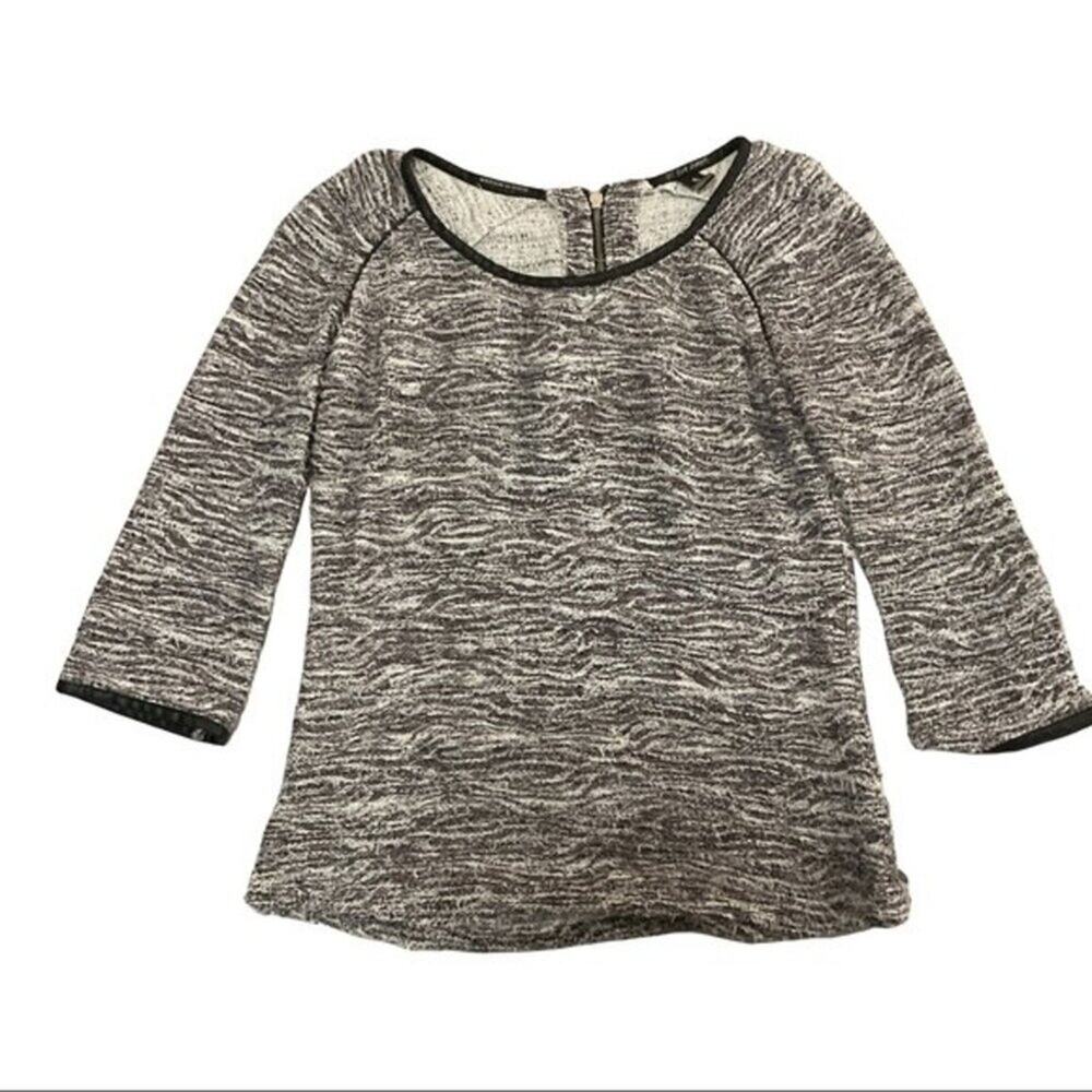Scotch & Soda Tweed 3/4 Sleeve Round Neck Tunic Top S Academia Casual
